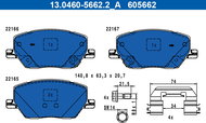 ATE 605662 Brake pad set 13.0460-5662.2 - Brake Pads