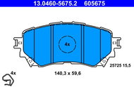 ATE 605675 Brake pad set 13.0460-5675.2 - Brake Pads