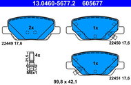 ATE 605677 Brake pad set 13.0460-5677.2 - Brake Pads