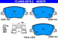 ATE 605679 Brake pad set 13.0460-5679.2 - Brake Pads