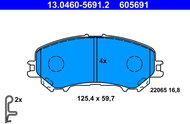 ATE 605691 Brake pad set 13.0460-5691.2 - Brake Pads