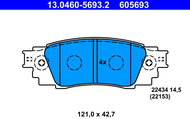 ATE 605693 Brake pad set 13.0460-5693.2 - Brake Pads