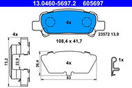 ATE Brake pad set 13.0460-5697.2 - Brake Pads