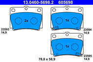 ATE 605698 Brake pad set 13.0460-5698.2 - Brake Pads