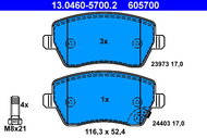 ATE 605700 Brake pad set 13.0460-5700.2 - Brake Pads