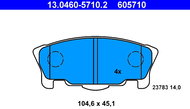 ATE 605710 Brake pad set 13.0460-5710.2 - Brake Pads