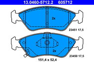 ATE 605712 Brake pad set 13.0460-5712.2 - Brake Pads