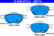 ATE 605714 Brake pad set 13.0460-5714.2 - Brake Pads