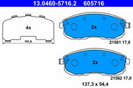 ATE 605716 Brake pad set 13.0460-5716.2 - Brake Pads