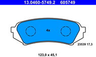 ATE 605749 Brake pad set 13.0460-5749.2 - Brake Pads