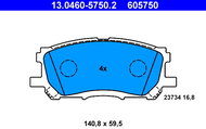 ATE 605750 Brake pad set 13.0460-5750.2 - Brake Pads