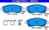 ATE 605753 Brake pad set 13.0460-5753.2 - Brake Pads