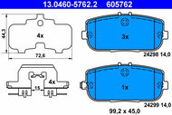 ATE 605762 Brake pad set 13.0460-5762.2 - Brake Pads