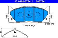ATE 605764 Brake pad set 13.0460-5764.2 - Brake Pads