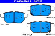 ATE Brake pad set 13.0460-5769.2 - Brake Pads