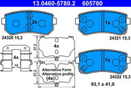 ATE 605780 Brake pad set 13.0460-5780.2 - Brake Pads
