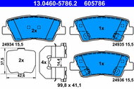 ATE 605786 Brake pad set 13.0460-5786.2 - Brake Pads