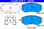 ATE 605787 Brake pad set 13.0460-5787.2 - Brake Pads
