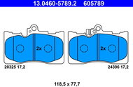 ATE 605789 Brake pad set 13.0460-5789.2 - Brake Pads