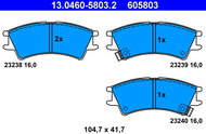 ATE 605803 Brake pad set 13.0460-5803.2 - Brake Pads