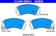 ATE 605808 Brake pad set 13.0460-5808.2 - Brake Pads