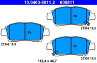 ATE 605811 Brake pad set 13.0460-5811.2 - Brake Pads
