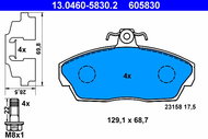 ATE 605830 Brake pad set 13.0460-5830.2 - Brake Pads
