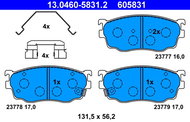 ATE 605831 Brake pad set 13.0460-5831.2 - Brake Pads