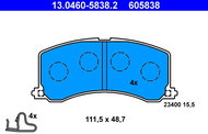 ATE 605838 Brake pad set 13.0460-5838.2 - Brake Pads