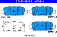 ATE 605843 Brake pad set 13.0460-5843.2 - Brake Pads