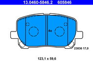 ATE 605846 Brake pad set 13.0460-5846.2 - Brake Pads