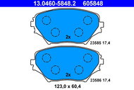 ATE 605848 Brake pad set 13.0460-5848.2 - Brake Pads