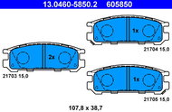 ATE 605850 Brake pad set 13.0460-5850.2 - Brake Pads