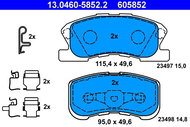 ATE 605852 Brake pad set 13.0460-5852.2 - Brake Pads