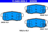 ATE 605856 Brake pad set 13.0460-5856.2 - Brake Pads