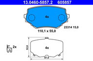 ATE 605857 Brake pad set 13.0460-5857.2 - Brake Pads