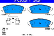 ATE 605861 Brake pad set 13.0460-5861.2 - Brake Pads