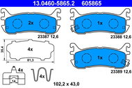 ATE 605865 Brake pad set 13.0460-5865.2 - Brake Pads