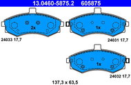 ATE 605875 Brake pad set 13.0460-5875.2 - Brake Pads