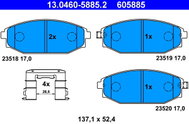 ATE 605885 Brake pad set 13.0460-5885.2 - Brake Pads