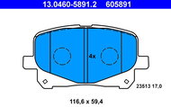 ATE 605891 Brake pad set 13.0460-5891.2 - Brake Pads