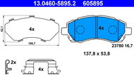ATE 605895 Brake pad set 13.0460-5895.2 - Brake Pads