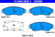 ATE 605896 Brake pad set 13.0460-5896.2 - Brake Pads