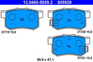 ATE 605929 Brake pad set 13.0460-5929.2 - Brake Pads