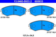 ATE 605933 Brake pad set 13.0460-5933.2 - Brake Pads