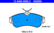 ATE 605950 Brake pad set 13.0460-5950.2 - Brake Pads