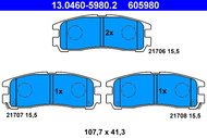 ATE 605980 Brake pad set 13.0460-5980.2 - Brake Pads