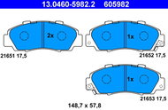 ATE 605982 Brake pad set 13.0460-5982.2 - Brake Pads
