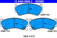 ATE 605988 Brake pad set 13.0460-5988.2 - Brake Pads