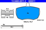 ATE 606911 Brake pad set 13.0460-6911.2 - Brake Pads